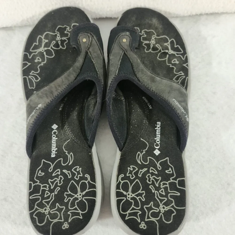 Columbia Women's Sz 9 Kea II flip-flop sandals in black Comfort